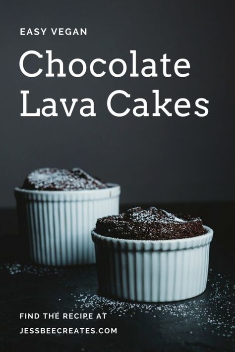 Molten Lava Cakes Recipe, Chocolate Lava Cakes, Chocolate Lava Cake Recipe, Lava Cake Recipes, Molten Lava Cakes, Paleo Recipes Dessert, Vegan Cake Recipes, Cake Vegan, Chocolate Lava