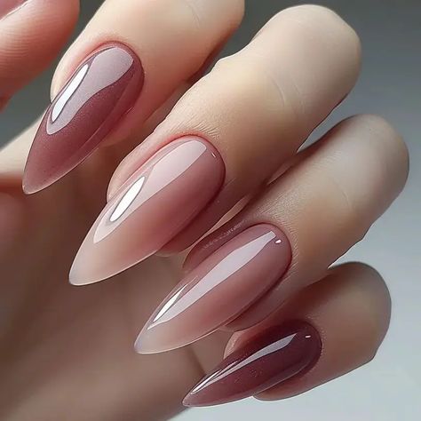 23+ Trendy Chrome Ombre Nail Designs For 2024 - DrExplains Chrome On Different Colors, Mauve Ombre Nails Acrylic, Almond Ombre Nails Designs, Ombre Nail Designs 2024, Chrome Ombre Nails Designs, Fall Nails 2024 Almond, Almond Ombre Acrylic Nails, Soft Ombre Nails, Aumbre Nails