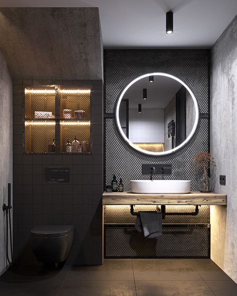 The Best Bathroom Mirror Ideas for 2020 | Decoholic Industrial Style Interior Design, Industrial Loft Decor, Urban Industrial Decor, Living Room Industrial, Industrial Chic Decor, Industrial Style Interior, Dining Room Industrial, Modern Industrial Decor, Industrial Style Decor