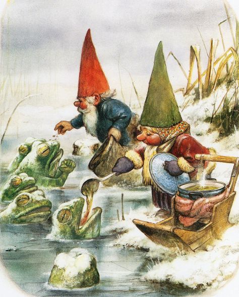 Rien Poortvliet was a Dutch draughtsman and painter. Born in Schiedam, he was best known for his drawings of animals and for "Gnomes" in the famous series of books provided with text by Wil Huygen and published by Harry N. Abrams, Inc. of New York City. David The Gnome, Creature Fantasy, Secret Book, Elves And Fairies, Fairies Elves, The Secret Book, Dutch Artists, Norman Rockwell, Mystical Creatures