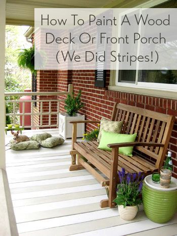 Outdoor Deck Design, Painted Porch Floors, Deck Design Ideas, Painted Concrete Steps, Porch Wood, Wood Porch, Porch Paint, Porch Floor, Young House