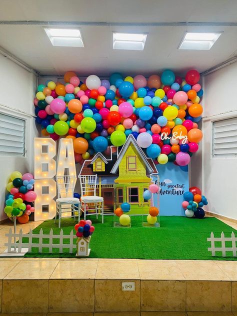 Up The Movie Decorations, Up Movie Party Ideas, Pixar Up Themed Baby Shower Ideas, Up Movie Baby Shower Theme, Disney Up Baby Shower Theme, Up 1st Birthday Theme, Up Gender Reveal Theme, Up Party Theme Disney, Up Birthday Party Theme