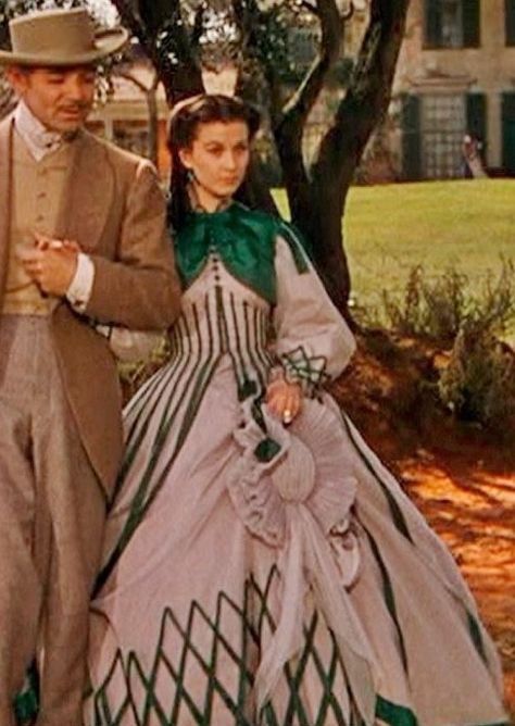 Rhett and Scarlett taking a stroll at Tara Belle Gown, Scarlett O Hara, Rhett Butler, Scarlett O'hara, Tomorrow Is Another Day, Vivien Leigh, Gone With The Wind, Southern Belle, Movie Photo