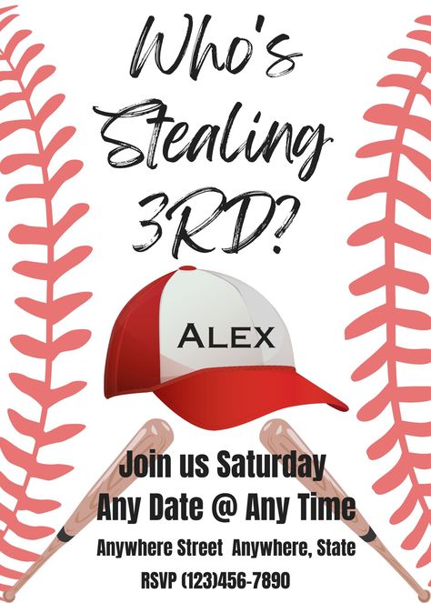 Stealing Third Birthday Party, 3rd Birthday Party Baseball, 3rd Baseball Birthday Party, Stealing 3rd Baseball Birthday, Third Birthday Baseball Theme, Baseball Theme 3rd Birthday Party, Sports 3rd Birthday Party, Baseball Third Birthday Party, Baseball 3rd Birthday Party