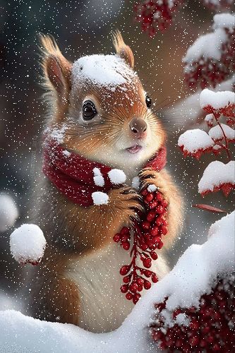 Christmas Wallpaper Animals, Bedroom Wallpaper Aesthetic, Bedroom Wallpapers, December Aesthetic, Squirrel Christmas, Bathroom Wallpaper Ideas, Wallpapers For Living Room, Christmas Squirrel, Wallpaper Store