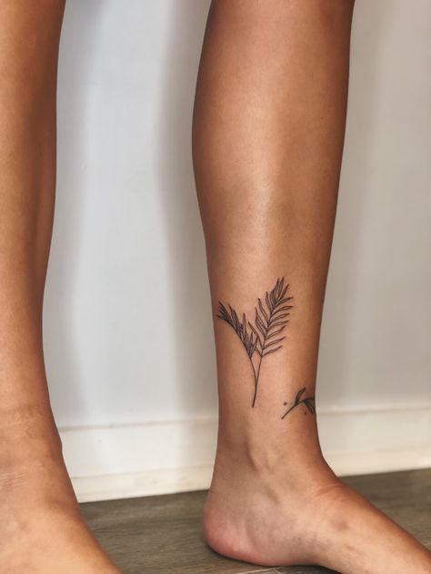 Christian Palm Leaf Tattoo, Palm Sunday Tattoo, Fine Line Palm Leaf Tattoo, Small Palm Leaf Tattoo, Biblical Plant Tattoos, Palm Leaf Tattoo Minimalist, Palm Fronds Tattoo, Palm Plant Tattoo, Palm Leaf Tattoos For Women