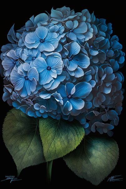 Hydrangea Painting, Blue Hydrangea Flowers, Blue Hydrangeas, Beautiful Flowers Photography, Flower Iphone Wallpaper, Watercolor Flower Art, Flower Photography, Hydrangea Flower, Mural Wall Art