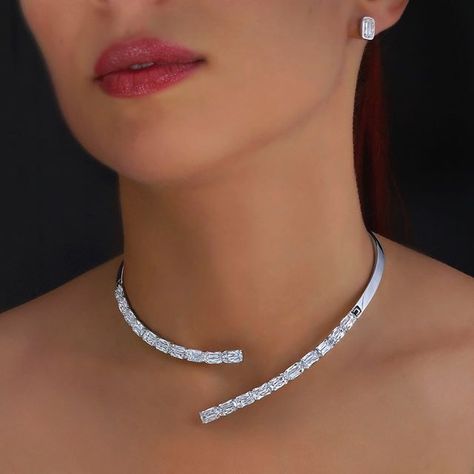 Ashoka Diamond, Perls Jewellery, Bridal Diamond Necklace, Diamond Choker Necklace, Accessories Styling, Fancy Jewelry Necklace, Diamond Necklace Designs, Colour Stone, Diamond Choker