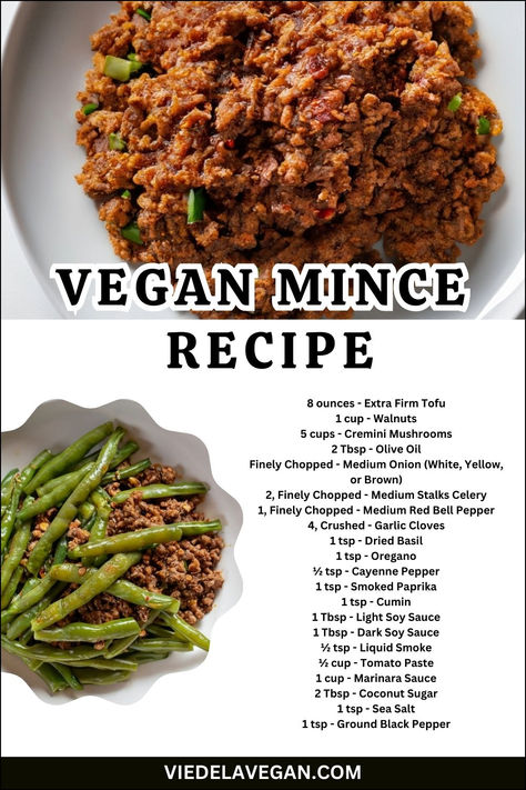 Vegan Mince Recipe Vegan Minced Meat, Comfort Pasta Dishes, Mince Recipes, Tofu Recipes, Vegan Dinner Recipes, Flavorful Recipes, Vegan Dishes, Vegan Dinners, Vegan Vegetarian