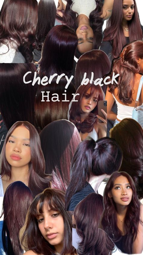 Cherry Black Hair, Cherry Coke Hair, Black Cherry Hair, Cherry Coke, Cherry Hair, Black Cherry, Black Hair, Hair Color, Cherry