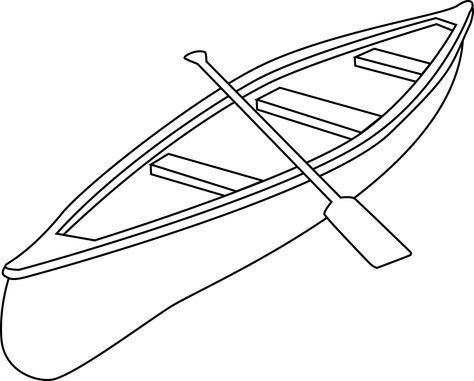 Kayak Coloring Pages, Boat Template Free Printable, Boat Line Art, Drawing Boats, Hiking Clipart, Camping Tattoo, Water Transport, Outline Pictures, Kayak Boat