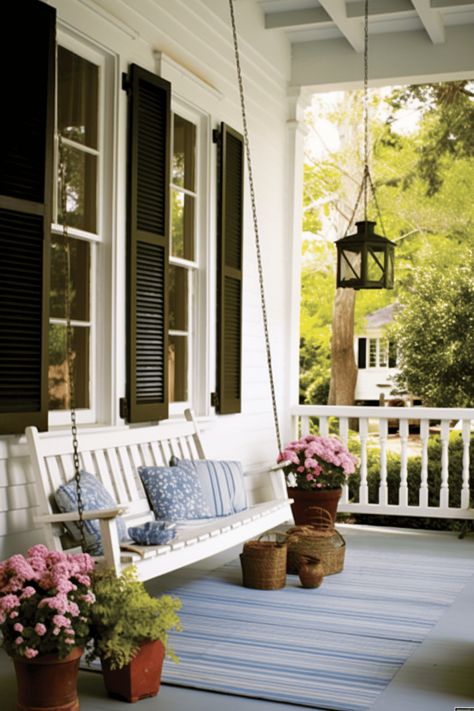 45 Front Porch Ideas That Will Bring You Together Cottage Front Porch, Southern Front Porch, Winter Front Porch Decor, Front Porch Seating, Cozy Front Porch, Front Porch Addition, Front Porch Swing, Southern Porches, Porch Sitting