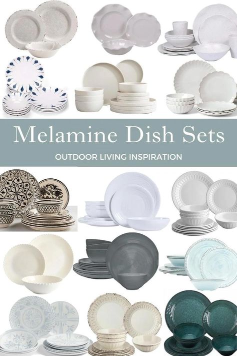 If you are looking for melamine dish sets for the first time or looking to add to your collection, come see these beautiful options for your table! Melamine dinnerware sets are perfect for outdoor living and entertaining. Visit Sugar Maple Farmhouse to see them all! Melamine Dish Sets, Modern Farmhouse Dinnerware Sets, Modern Farmhouse Dishes, Dining Room Table Decor Everyday, Melamine Plates Dinnerware, Dinner Sets Dinnerware, Dish Sets Dinnerware, Farmhouse Dishes, Farmhouse Dinnerware Sets