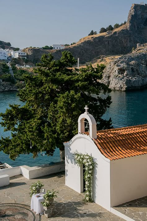 Wedding Decorations Flowers, Greek Wedding Theme, Wedding Personal Touches, The Summer Of Broken Rules, Greek Orthodox Wedding, Lindos Rhodes, Greek Islands Wedding, Decorations Flowers, Events Place