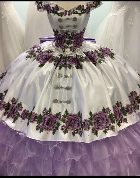 Quince Charro Dresses, Charo Quinceanera Dresses, Mariachi Quinceanera Dress, Quinceanera Dresses Charro, Charro Dress, Quince Dresses Charro, Charro Quince, Quince Dresses Purple, Purple Quince