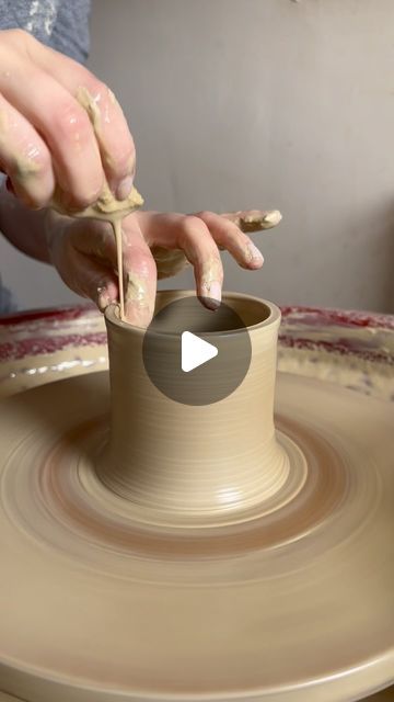 Stacey | Studio Potter on Instagram: "Join me for 90 seconds and throw a coffee cup with me….🫶🏻 Hope you’ve had a lovely weekend. X  #wip #wipvideo #workinprogressart #coffeecup #handmadecoffeemug #potteryvideo #ceramicvideo #handmadecoffee" How To Throw A Mug On The Wheel, Wheel Throwing Mug, Throwing A Mug On The Wheel, Throw Pottery Ideas, Pottery Ideas Mug, Pottery On Wheel, Pottery Mugs Ideas, Ceramic Cup Ideas, Pottery Throwing Ideas