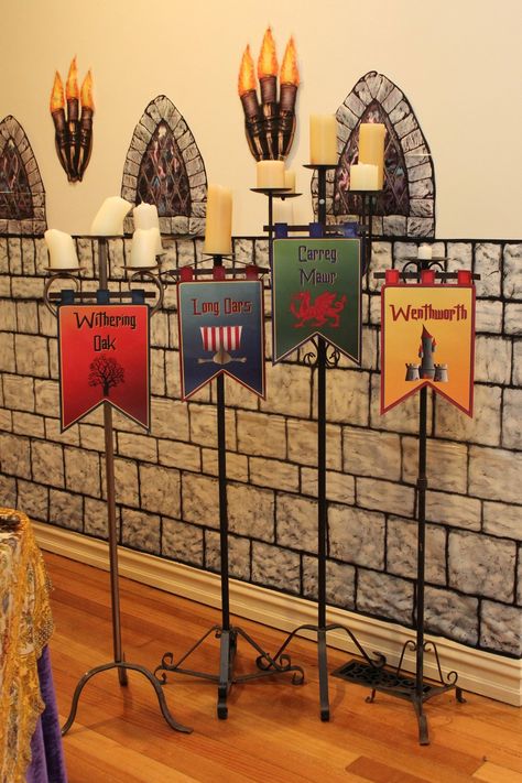 Medieval Dinner Party, Mission Sunday, Medieval Dinner, Medieval Banners, Chic Party Ideas, Castle Vbs, Medieval Characters, Kingdom Vbs, Kingdom Keepers