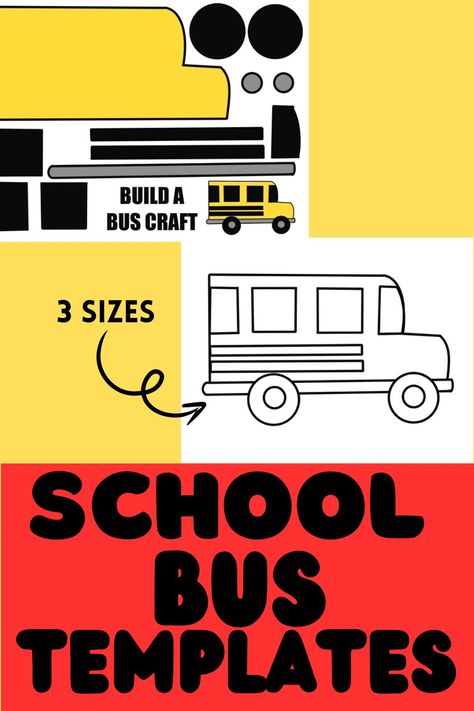 Free printable school bus templates with build a bus crafts and coloring buses that come in 3 different sizes. Bus Template Free Printable, School Bus Rules Free Printable, School Bus Template, School Bus Coloring Page Free Printable, Printable School Bus Template, Bus Template, School Bus Craft, School Bus Clip Art, Bus Craft