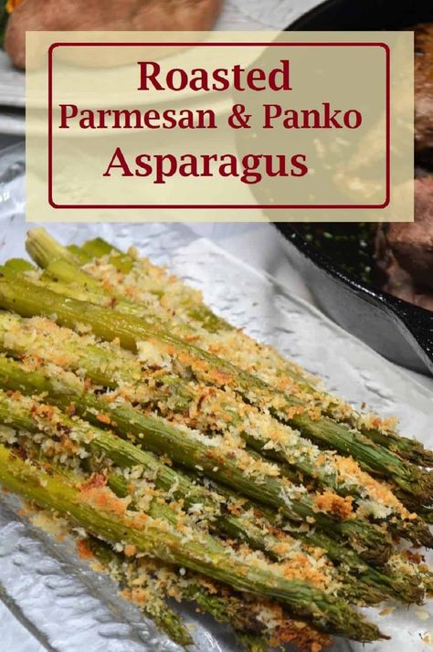 Parmesan Crusted Asparagus Baked, Pan Fried Asparagus Recipes, Parmasean Asparagus Recipes Baked, Panko Asparagus, Baked Asparagus With Parmesan Cheese, Roasted Asparagus Parmesan, Parmesan Crusted Asparagus, Side Vegetables, Crispy Parmasean Asparagus