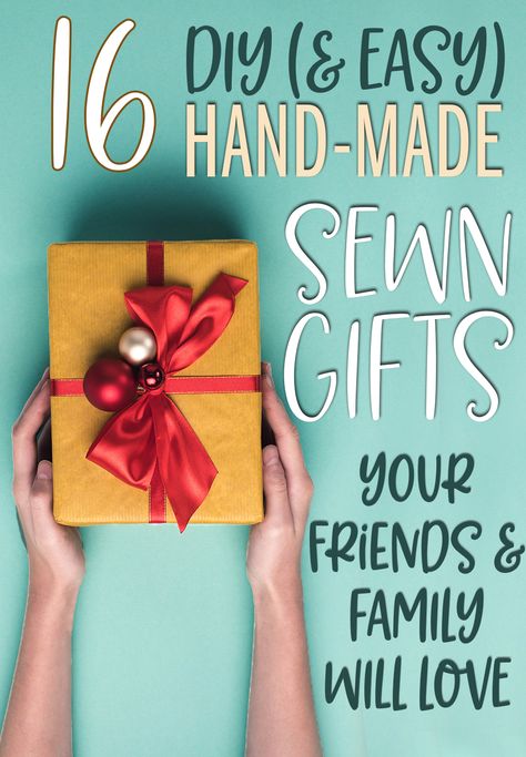 These handmade DIY gifts are perfect as a Christmas or holiday gift. These sewing tutorials are easy to follow, and the sewing projects can be made rather quickly. DIY gifts are often very meaningful, so consider taking a look at these sewing tutorials today! #sewingtutorials #DIYgifts #diy #ageberry #sewinggifts Diy Fleece Projects Christmas Gifts, Sewing Christmas Gifts For Women, Beginner Sewing Christmas Gifts, Homemade Christmas Gifts Sewing Easy Diy, Christmas Gifts To Sew For Family, Easy Hand Sewn Gifts, Sewing Xmas Gifts, Christmas Gift Sewing Ideas, Quick Diy Christmas Gifts Sewing Projects