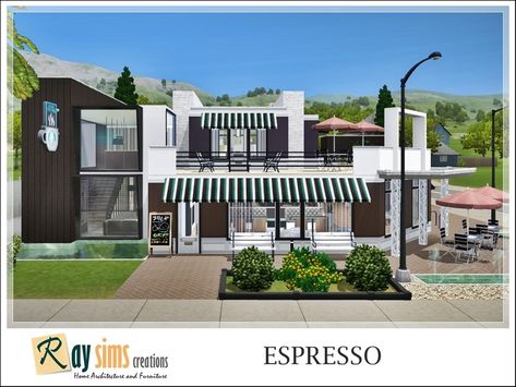 Ray_Sims' Espresso Coffee Shop (Java Hut) Sims 3 Cc, Community Coffee, Sims 3 Cc Finds, 3 Coffee, Best Coffee Shop, The Sims 3, Modern Cottage, Cc Finds, Espresso Coffee