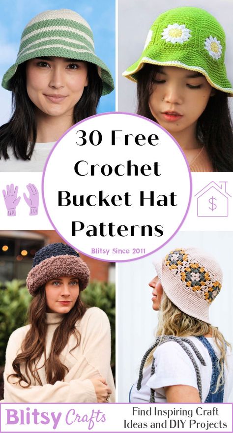 Easy Crochet Bucket Hat Pattern Free, Free Crochet Bucket Hat Patterns, Free Crochet Bucket Hat, Bucket Hat Patterns, Sarah Maker, Bucket Hat Pattern Free, Beginner Patterns, Crochet Hat With Brim, Bucket Hat Pattern