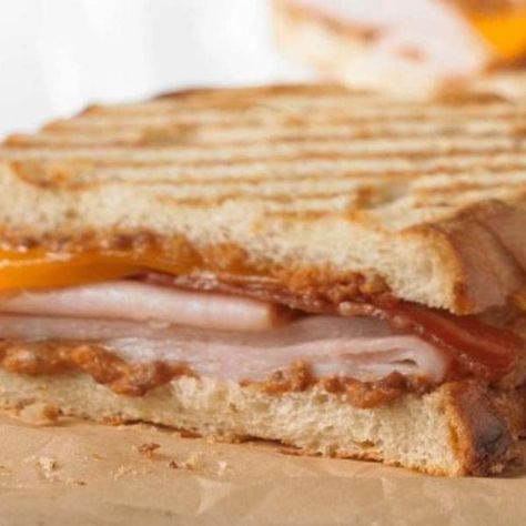 Turkey Panini Sandwiches, Panera Sandwiches, Turkey Panini Recipes, Panini Press Recipes, Turkey Panini, Panera Recipes, Smoked Turkey Breast, Cafeteria Food, Panini Recipes