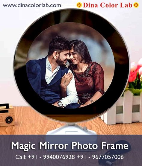 *Magic mirror: reflect a clear image of your face or an extreme close-up to better view your face *Switch on LED lights to view your beautiful picture under photo frame. www.dinacolorlab.com Call: +91 - 9940076928 +91 - 9677057006 #magicmirror #ledphotoframe #framewithlight #magicmirrorframe Extreme Close Up, Magic Mirror, Beautiful Picture, Your Beautiful, Mirror Frames, Nice View, Led Light, Photo Frame, Close Up