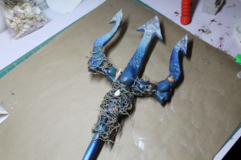 Percy Jackson Musical, The Little Mermaid Musical, Water Bender, Poseidon Trident, How To Make Water, Sea Of Thieves, Dremel Tool, Craft Foam, Terra Nova