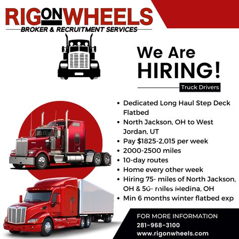 Are you an experienced truck driver looking for a new opportunity? We have job opportunities available! Call us Today ☎️ 281-968-3100⁠ ~⁠ Turn on post notifications 📣⁠ Like, share, and comment 📝⁠ Follow us on @rigonwheels for more job posts! ⁠ 🚛💼⁠ ⁠ #truckdriver #drivers #trucking #kegglobalconsulting #truckdriverjob #northjackson #westjordan #OH #UT Hospital Room Snapchat Night, Truck Update, Snapchat Night, Room Snapchat, Truck Dispatcher, Trucks For Sell, Truck Driving Jobs, Female Trucks, Classy Wallpaper