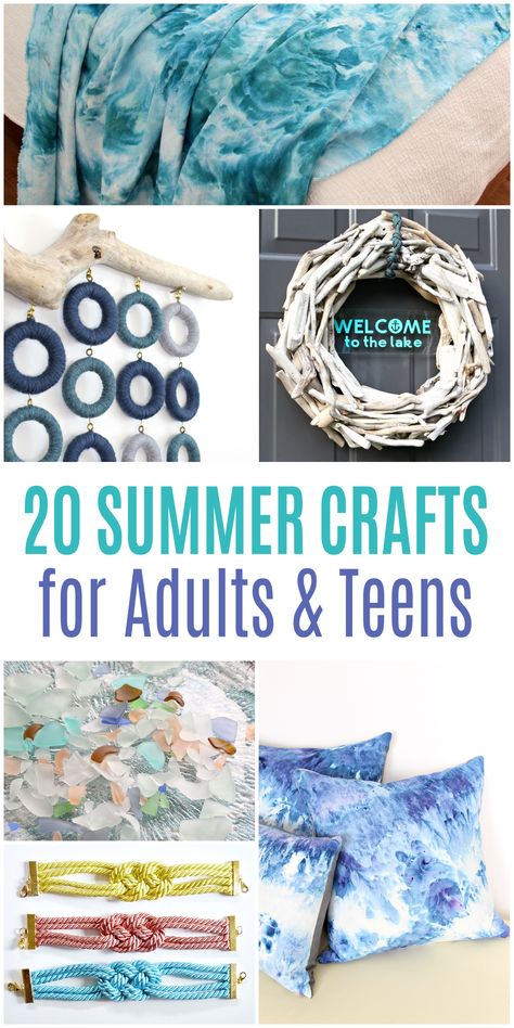 20 Summer Crafts for Adults and Teens Summer Projects For Adults, Summer Crafts For Adults, Teen Summer Crafts, Summer Crafts Diy, Easy Summer Crafts, Crafting Accessories, Snowflake Crafts, August Crafts, Summer Arts And Crafts