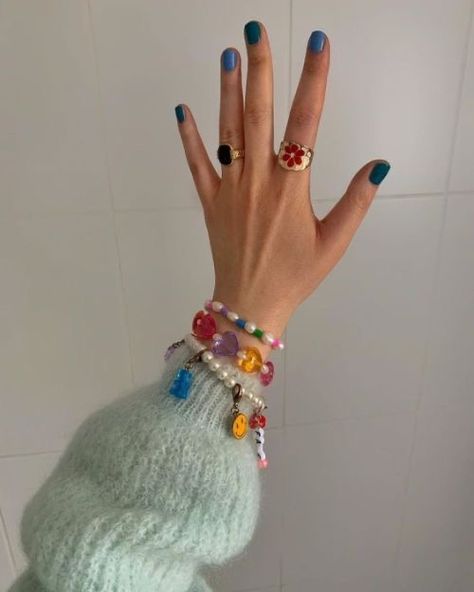 Rainbow Bracelet, Dope Jewelry, Minimalist Nails, Dream Nails, Short Acrylic Nails, Gel Manicure, Cute Acrylic Nails, Acrylic Nail Designs, Cute Jewelry