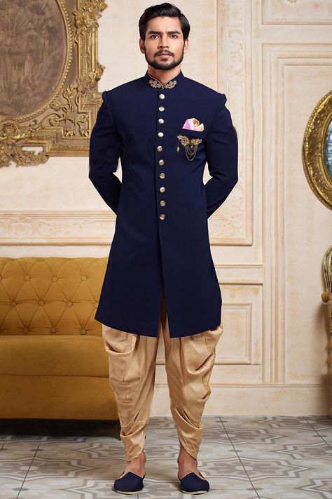 Indian wedding endowestern sherwani Whatsapp +918888328116 or ethnicdia@gmail.com for inquiries . #sherwani #weddingsherwani #handmadesherwani #indiansherwani #endowesternsherwani #pakistanisherwani https://ecs.page.link/hxgY3 Groomsmen Outfit, Blue Sherwani, Sherwani For Men Wedding, Ethereal Elegance, Groom Dress Men, Sherwani Groom, Suit Man, Floral Frocks, Groomsmen Outfits