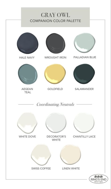 Bm Gray Owl Palette, Grey Owl Complimentary Colors, Gray Owl Complimentary Colors, Gray Owl Benjamin Moore Coordinating Colors, Grey Owl Color Palette, Grey Owl Benjamin Moore Complimentary Colors, Grey Owl Benjamin Moore Bedroom, Gray Owl Coordinating Colors, Gray Owl Bathroom