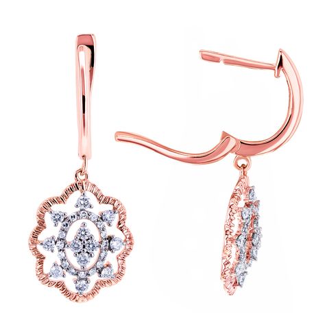 Diamond Floral Latch Back Drop Earrings 2/5 CTW 10k Rose Gold #earrings #floralearrings #diamondearrings #latchback #latchbackearrings #vintagestyle #antiquestyle #floraljewelry #diamondflowers #mothersday #giftidea #rosegold #diamondjewelry Marquise Diamond Earrings, Dressy Jewelry, Diamond Gold Earrings, Black Diamond Earrings Studs, Black Diamond Studs, Back Drop, Princess Diamond, Diamond Gold, Classic Jewelry