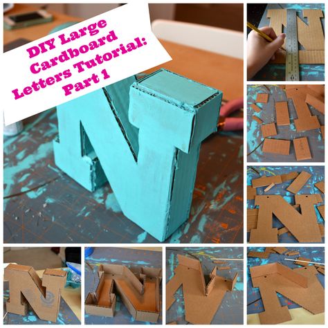 DIY Large Cardboard Letters ~ Step-by-Step Tutorial Diy Cardboard Letters, Large Cardboard Letters, Letters Diy, Cardboard Letters, Foam Letters, Cardboard Box Crafts, Diy Letters, Big Letters, Diy Cans