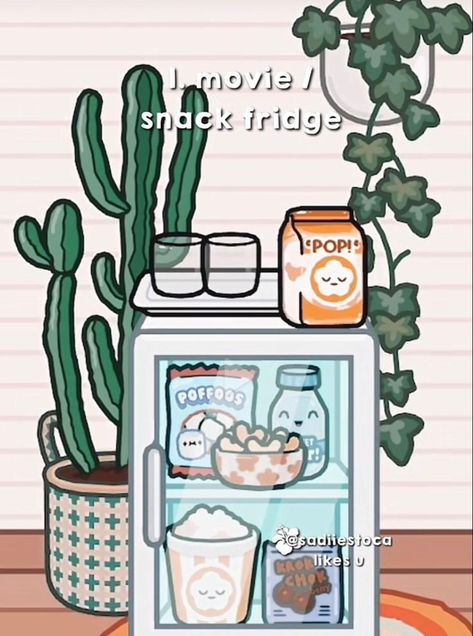 Toca Life Fridge Ideas, Toca Boca Snack Bar Ideas, Toca Boca Fridge Organization, Toca Boca Skincare Fridge Ideas, Toca Boca Pantry Ideas, Toca Boca Lunch Ideas, Toca Boca Mini Fridge, Toca Boca Mini Fridge Ideas, Toca Boca Fridge Ideas