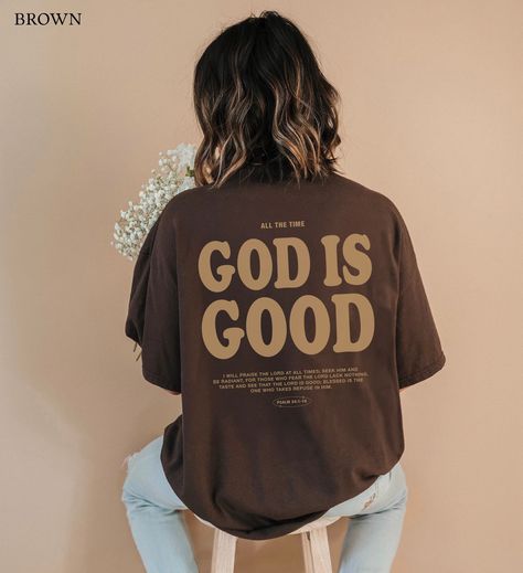 God Is Good Christian Crewneck Christian Shirt Christian Streetwear Christian Merch Faith Based Shirt Christian Clothes Bible Verse Shirt by QuiteNiceStudio on Etsy Faith Based Tshirts, Fear The Lord, Christian Clothes, Faith Tshirts, Christian Crewneck, Time God, Christian Shirts Designs, Christian Merch, Christian Streetwear