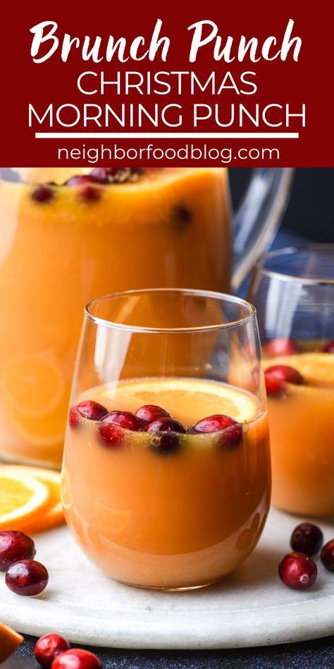 Breakfast Drink Ideas, Brunch Punch Non Alcoholic, Christmas Breakfast Drinks, Orange Punch Recipes, Breakfast Punch, Christmas Morning Breakfast Casserole, Christmas Morning Punch, Brunch Punch, Orange Punch