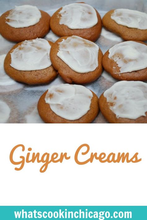 Ginger Creams, Caramel Chicken, Gingerbread Dessert, Cookie Holiday, Cookie Corner, Pumpkin Pie Recipe Easy, Easy Frosting, Betty Crocker Recipes, Holiday Cookie Exchange