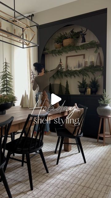 Donna Delaine Dyck / Home decor & design on Instagram: "Shelf styling.. making room for my tree collection🤎 Comment ‘shop’ for links sent your way!  I love a mix of sculpted trees, cone trees in varying sizes ..and natural greenery. Such a pretty combination!   Of course I can’t resist adding to my tree collection/obsession. My holiday styling continues… kitchen shelves up next✨  To shop: click link in bio and head to my LTK shop!  Or comment shop for links sent your way(must be following to see the message.)✨✨  #holidayinspo #holidaydecor #cozychristmas #shelfstyling" Christmas Tree In Dining Room, Tree In Dining Room, Cone Trees, Christmas Front Porch, Shelf Styling, I Love A, Kitchen Shelves, Making Room, Christmas 2024