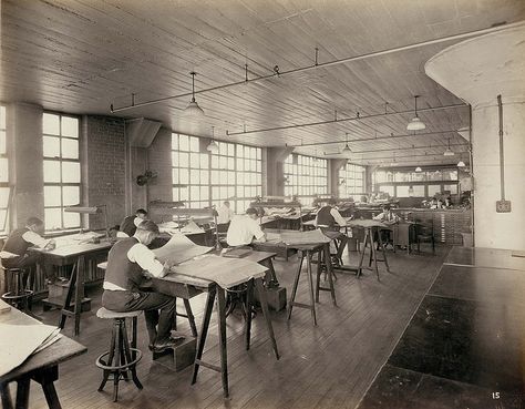 Drafting Room at Emerson Electric, ca. 1920s, via Flickr. Radium Girls, Dangerous Jobs, Factory Worker, Labor Law, Marie Curie, Historical Society, Change The World, Glow In The Dark, New Jersey