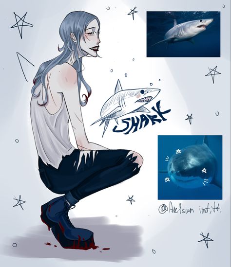 Акулы лучшие , хуманизация Half Shark Half Human, Human Shark Character Design, Shark Human Oc, Shark Oc Art Human, Shark Woman, Aesthetic Shark, Shark Oc, Sketchbook Inspo, Human Species