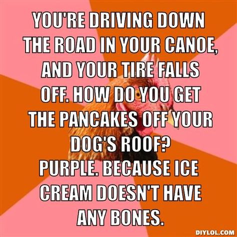 Anti Joke Chicken, Jokes That Dont Make Sense, Anti Jokes Hilarious, Chicken Meme, Funny Anti Jokes, Chicken Jokes, Saturday Humor, Anti Jokes, Algebra Problems