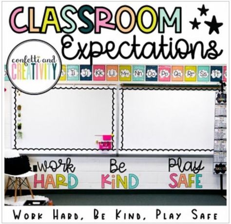 Pretty Classroom, Wall Decor Classroom, Bright Classroom, Teacher Toolbox Labels, Classroom Expectations, Classroom Makeover, Classroom Wall Decor, Classroom Management Tool, Classroom Quotes