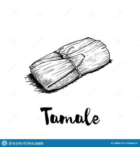 Tamales Drawing Easy, Tamale Illustration, Tamales Drawing, Food Illustration Art, Painting Templates, Drawing Cartoon, Best Tattoo Designs, Embroidery Craft, Food Illustrations