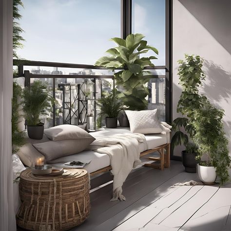 My happy place! This cozy balcony has everything you need to relax and enjoy the fresh air. A comfortable bench, plenty of pillows for lounging, and potted plants that add a pop of color. What's your favorite way to unwind on your balcony? Let me know in the comments! Cozy Balcony, Pop Of Color, My Happy Place, Happy Place, Fresh Air, Potted Plants, Happy Places, Let Me Know, Balcony