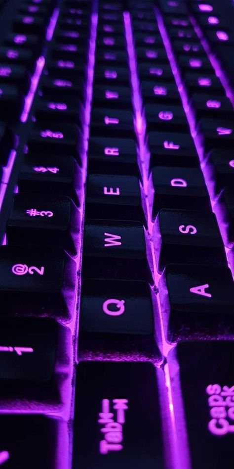 Purple Universe, Gaming Computer Room, Keyboard Letters, Computer Theme, Keyboard Wallpaper, Purple Games, Violet Aesthetic, Tech Aesthetic, Amoled Wallpapers