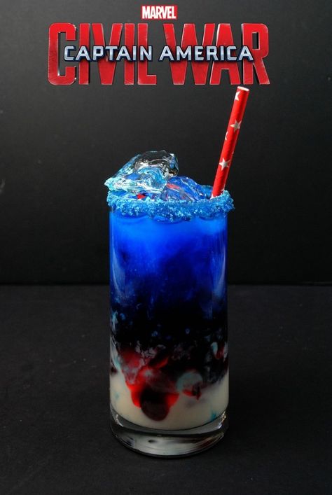 Mix Drinks, Liquor Drinks, Captain America Civil, Blue Curacao, Drinks To Try, Drinks Alcohol, Alcohol Drinks, 5 O Clock Somewhere, Alcohol Drink Recipes