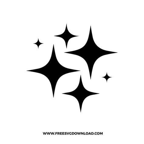 Star Sillouhette, Shapes Svg Free, Sparkle Svg Free, Stars Svg Free, Celestial Svg Free, Cricut Png Files Free, Star Vector Design, Graphic Star Design, Cute Stars Png